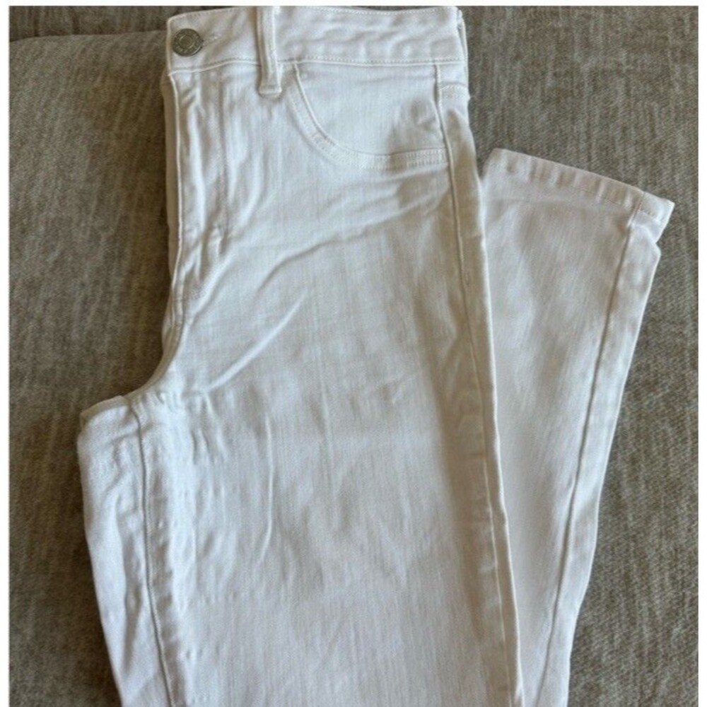 American Eagle Next Level Stretch Women's High Rise Skinny Jeans White 12 Short - Picture 6 of 6